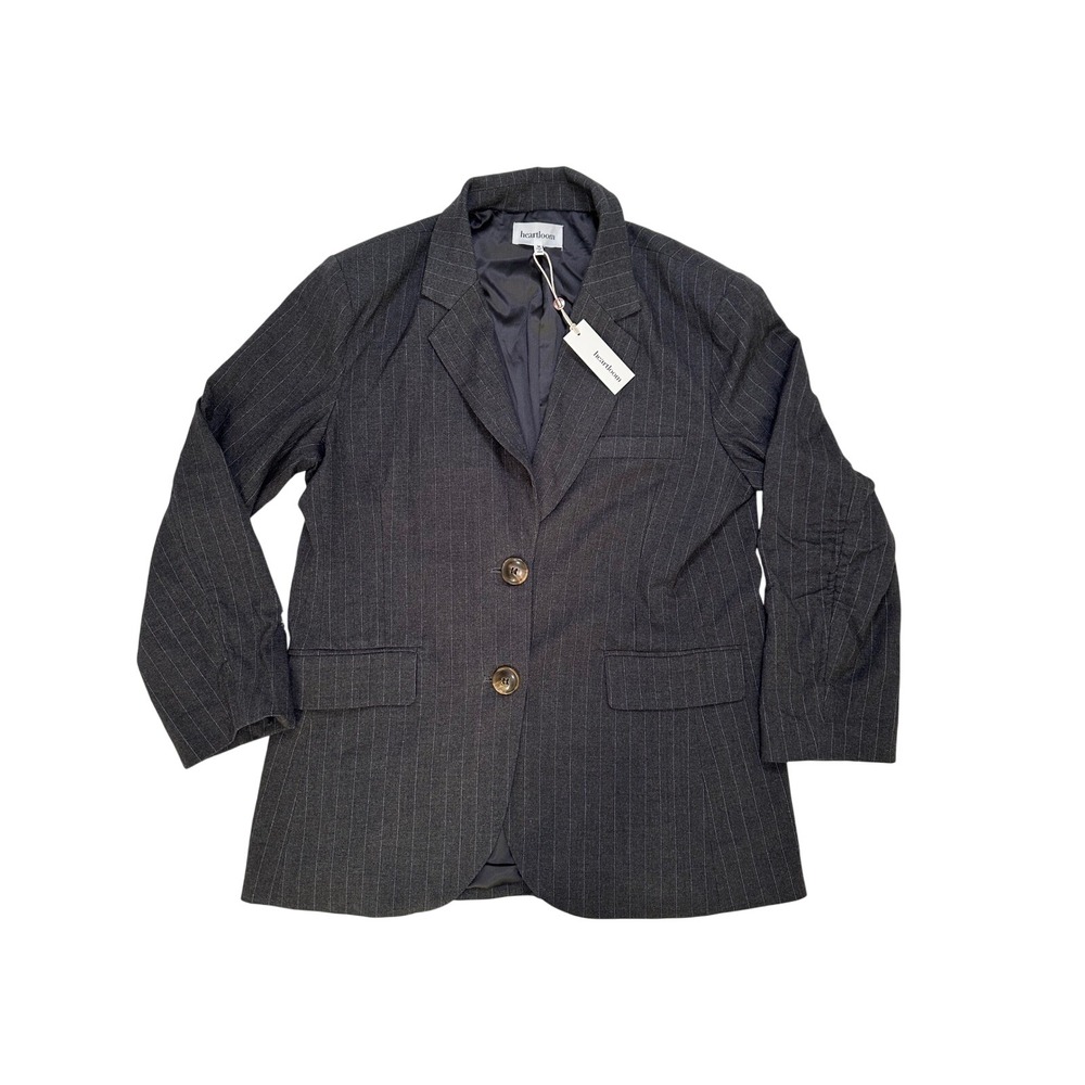 Heartloom Sawyer Blazer- Tar Womens Medium Gray Pinstripe Business Casual size M